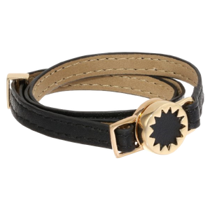 House of Harlow 1960 Gold Tone Sunburst with Leather Wrap Bracelet