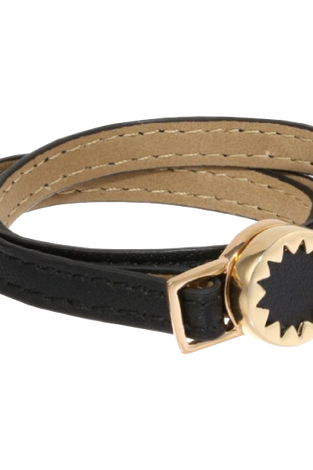 House of Harlow 1960 Gold Tone Sunburst with Leather Wrap Bracelet