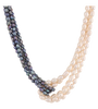 Multi-Strand Grey and White Freshwater Cultured Pearl Twisted Necklace
